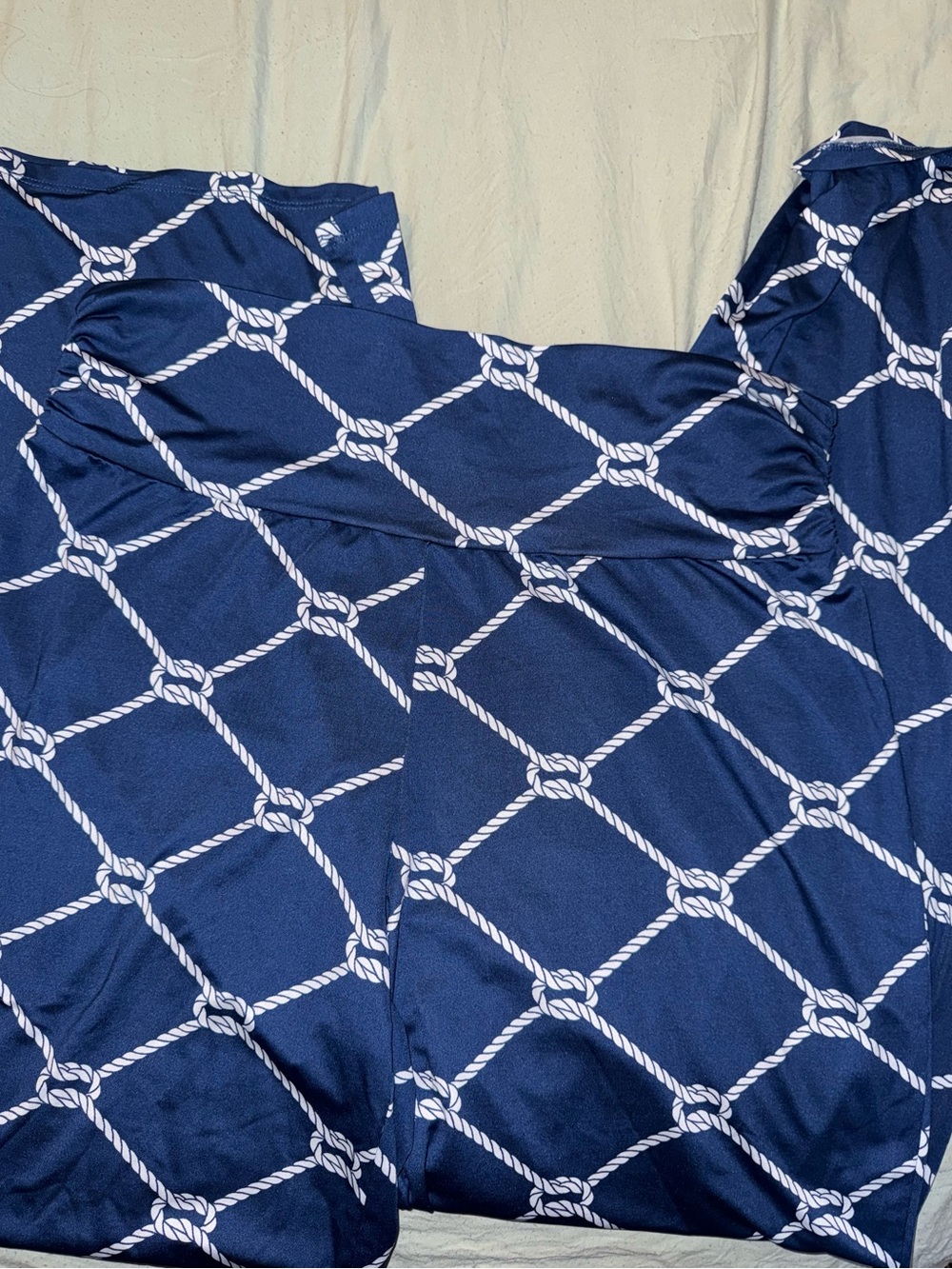 MUD PIE Navy Rope-Print Women's Pants